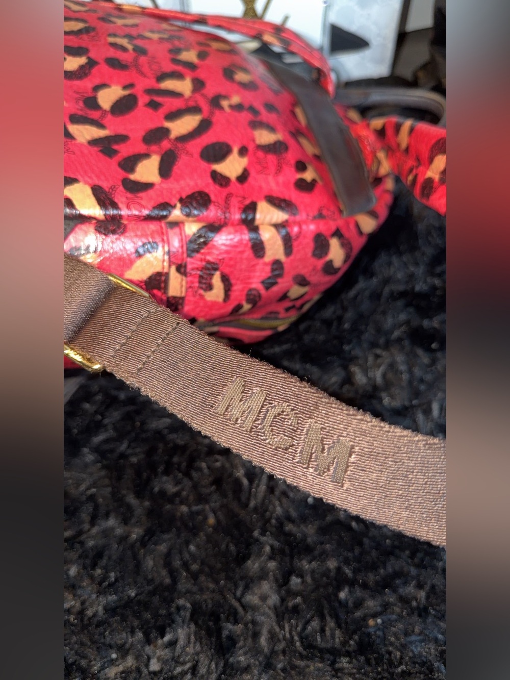 MCM Leopard Print Leather Mini Backpack - Picture 10 of 13